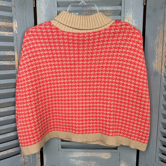 Janie and Jack Poncho Cape Herringbone Coral Tan Sz 6 NWT - Picture 8 of 10